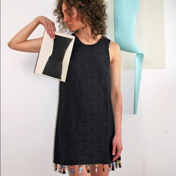 Rachel Antonoff Anthropologie black mini dress S - Picture 2 of 13